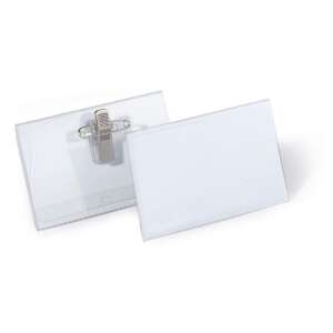 DURABLE name badge holder with clip and pin, 54x90 mm, clear plastic - Dressing Accessory