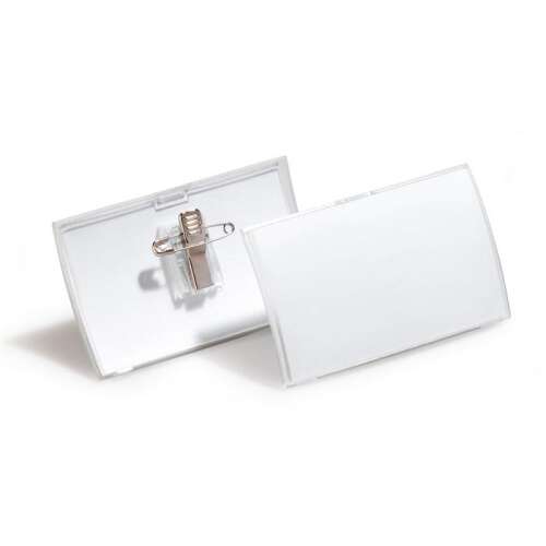 DURABLE Namensschilderhalter mit Clip und Nadel, 40x75 mm, DURABLE "CLICK FOLD"