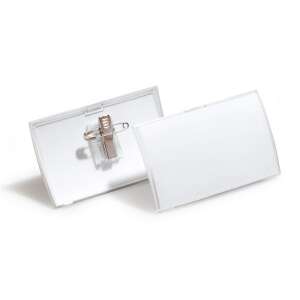 DURABLE névkitűző tartó, csíptetővel és tűvel, 40x75 mm, DURABLE "CLICK FOLD" - Durable