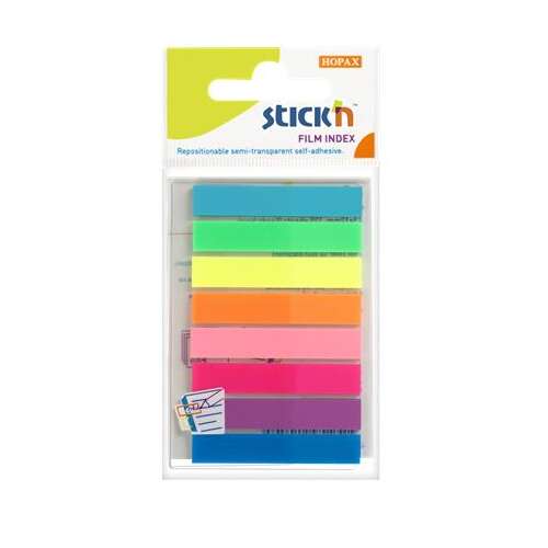 Stick'n Film Index neon színű ragasztós cetlik, 8 lap, 45x8mm