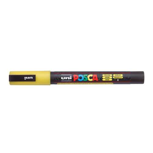 Popisovač UNI Decor, 0,9-1,3 mm, UNI "Posca PC-3ML", jasne žltý