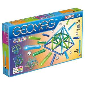 Jucarie de constructie magnetica colorat Geomag Color 91 piese
