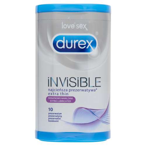 Durex Invisible extra tenký kondóm so zvýšeným obsahom lubrikantu 10ks 31750670