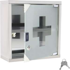 Medikamentenschrank Koopman-Bathroom Solutions, Edelstahl/Glas, 30x12x30 cm, silber 98960985 - Koopman