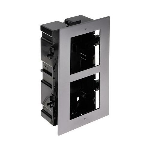 Abgewinkelte Ansicht des Hikvision DS-KD-ACF2 Zwei-Modul-IP-Türsprechanlagen-Montagerahmens