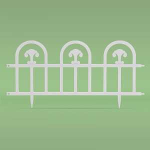 White plastic garden edging, flower bed border, decorative fence, 60cm long, 30cm high - Garden Edging