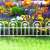 White plastic garden edging, flower bed border, decorative fence, 60cm long, 30cm high