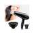 Black hair dryer with diffuser and concentrator attachments