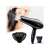 Black hair dryer with diffuser and concentrator attachments