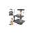 Purlov 3-Tier Cat Tree - Grey with cats, cat scratching post, cat climbing frame