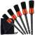 Xtrobb detailing brush set for car cleaning, black and red, with microfiber cloth