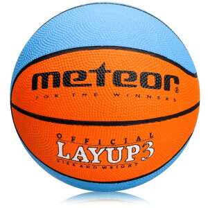 Meteor Layup 3 kosárlabda, kék és narancssárga színben, 3-as méret - Kosárlabdázás
