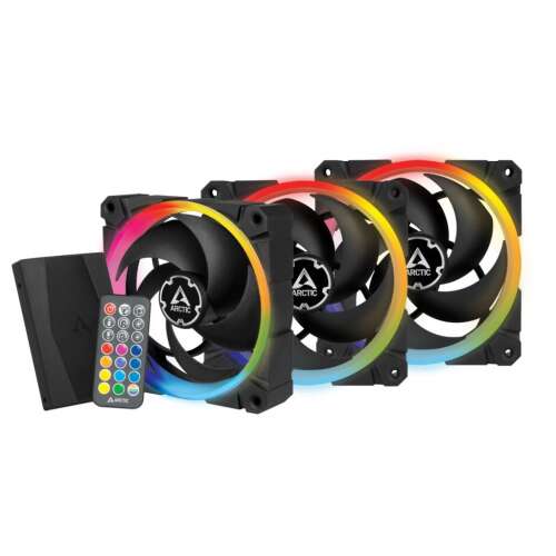 Arctic BioniX P120 A-RGB Bundle, 3 case fans with remote controlled hub