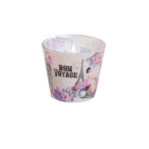 Bon Voyage illatgyertya üvegpohárban virágmintával - Bartek Candles