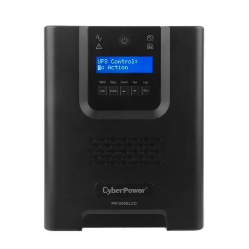 CyberPower PR1000ELCD UPS front view with LCD display