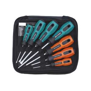 Set de șurubelnițe Sprotek de 7 piese, STD7257, cu diferite dimensiuni și tipuri de șurubelnițe, într-o geantă de transport neagră - Șurubelnițe