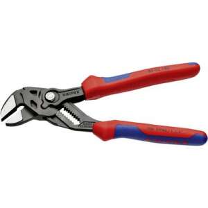 Knipex 86 02 180 regulowane szczypce do rur, czerwone i niebieskie uchwyty - Knipex