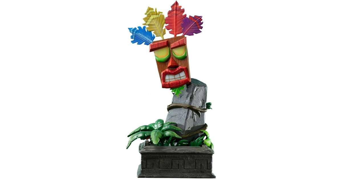 Figurine Crash Bandicoot – Masque Aku Aku 40 Cm – Statue Collector Numérotée First 4 Figures (MINAKUST)
