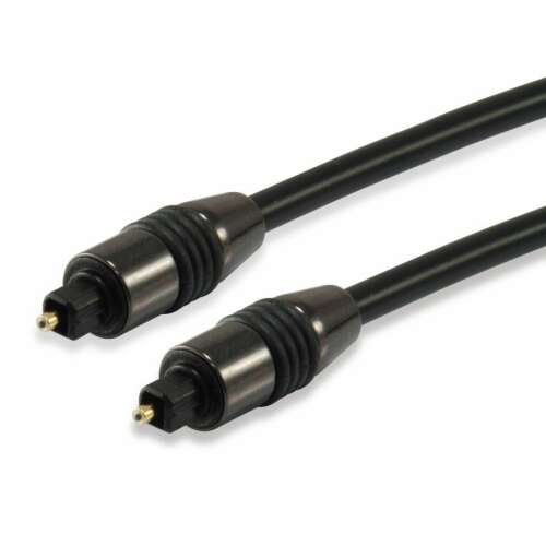 Cablu optic Equip Toslink SPDIF negru 1.8m, vedere înclinată a cablului
