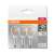 Becuri LED Osram BASE Clas E14 4W glob mic alb cald filament, pachet de 3