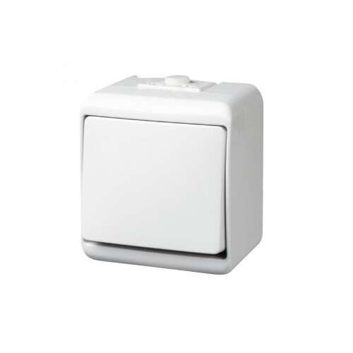 Aquastar 2-pólusú kapcsoló, fehér, 10A, 250V, IP44