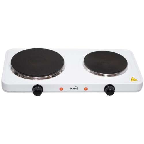 Plita electrică dublă Home, albă, 2 arzătoare, portabilă, pentru camping, cămin, bucătărie, gătit
