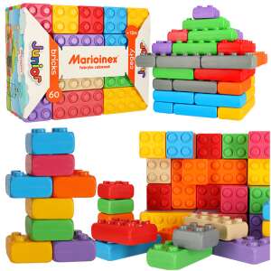 Marionex Junior cărămizi 60 piese set, blocuri de construcție colorate din plastic pentru copii mici - Jocuri de constructie - Lego