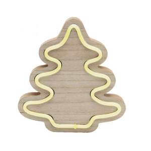 LED božićno drvce svjetlo, topla bijela, drvena, dekorativna, dekoracija stola - Božićni ukras