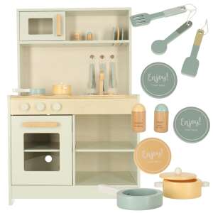 Drewniana kuchnia MDF z akcesoriami kremowa