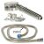 Zuhanyrózsa Turbine shower head with hose and holder, dimensions