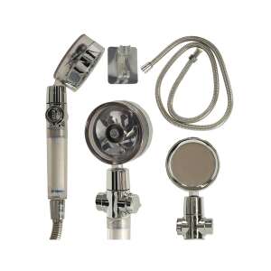 Shower Rose with Turbine and Connector, Silver Colour