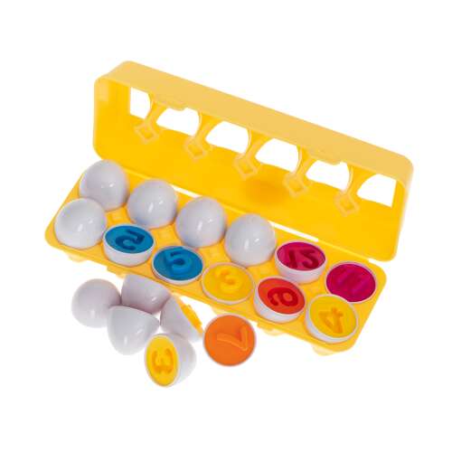 Joc educativ Matching Eggs, KIK, Model numere, 12 piese, 3 ani+, Multicolor