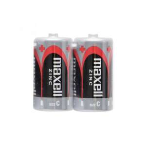 2 pack Maxell C size zinc batteries - Battery