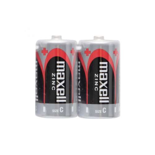 2 pack Maxell C size zinc batteries