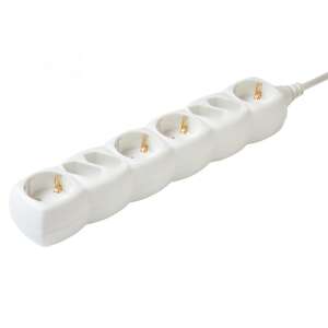 White 4-way power strip with child protection, 3 meter cable - Electrical Installation