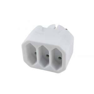 White 3-way Euro power splitter, HOME brand - Power Strip
