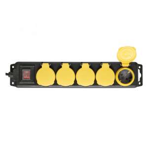 Outdoor power strip with 5 outlets, child protection, 5 meter cable, IP44 rating - Power Strip