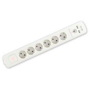 Prelungitor retea, HOME, USB/WH, Alb