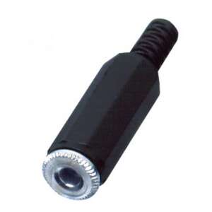 Conector 3,5 mm, femelă, negru, pentru cabluri audio - Conectori