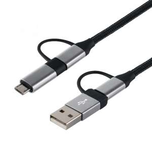 4 az 1-ben USB Töltőkábel - USB-C, MicroUSB, USB-A - 1,5m