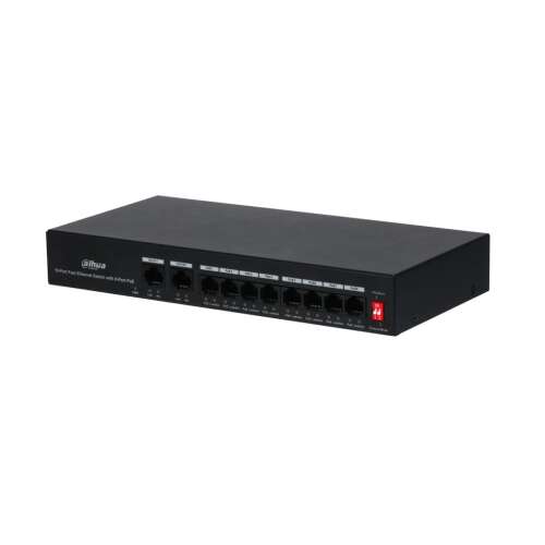 Dahua DH-PFS3010-8ET-65 10-portový Fast Ethernet PoE Switch Uholný pohľad