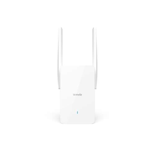 Tenda A33 AX3000 WiFi Range Extender, biały, widok z przodu