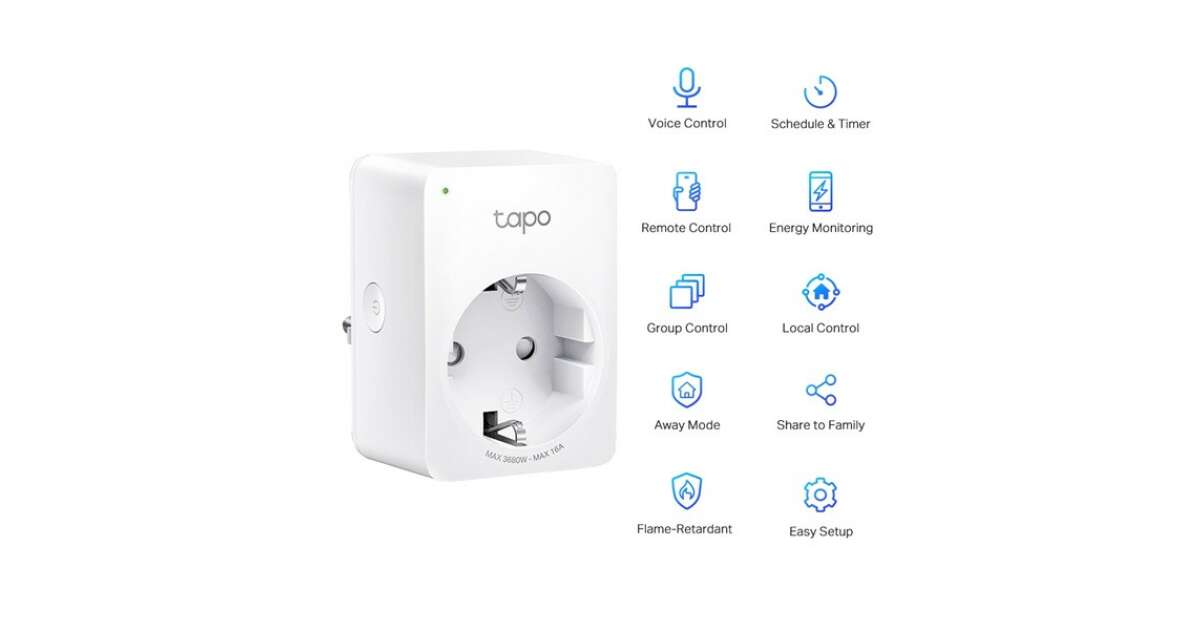 TP-Link Okos Dugalj - Tapo P110 4 -pack (230V-10A; 2,4GHz WiFi; Távoli ...