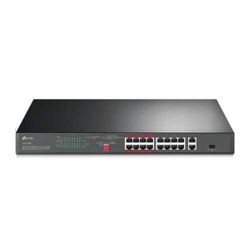 TP-Link Switch PoE - TL-SL1218P (16 Ports 100Mbps; 16 at/PoE+ Ports; 2x Combo SFP; 150W, 250m extended mode)