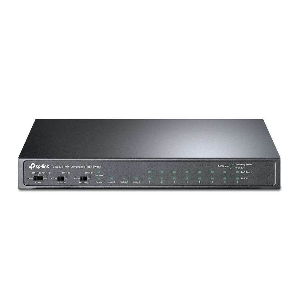 TP-Link TL-SL1311MP Switch 8x100Mbps (8xPOE+) + 2x1000Mbps + 1xGi...