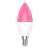 Woox Okos Otthon LED izzó, E14, gyertya forma, RGB+CCT, teljes szín és fehér, okos otthon, wifi, alexa, google asszisztens, rózsaszín