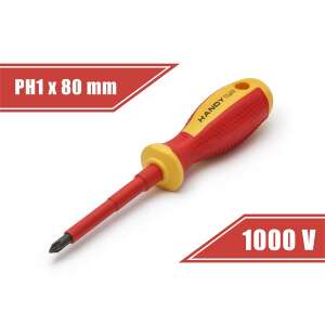 Handy 1000V insulated screwdriver, PH1 x 80mm, magnetic tip - Hand tool