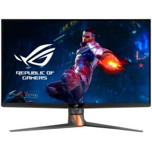 Monitor do gier ASUS ROG Swift PG32UQXR 32 cale, widok z przodu, pokazujący ekran i podstawę - Monitor