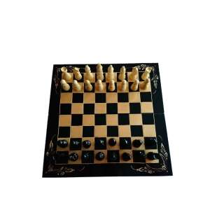 Nagy fa sakk készlet 50x50 cm sakk tábla doboz klaszikus sakkfigura backgammon dáma játék fekete 64748504 Dominó, sakk