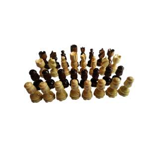 Set de piese de șah din lemn, 32 de piese, diametru de 2 cm, maro - Domino, șah